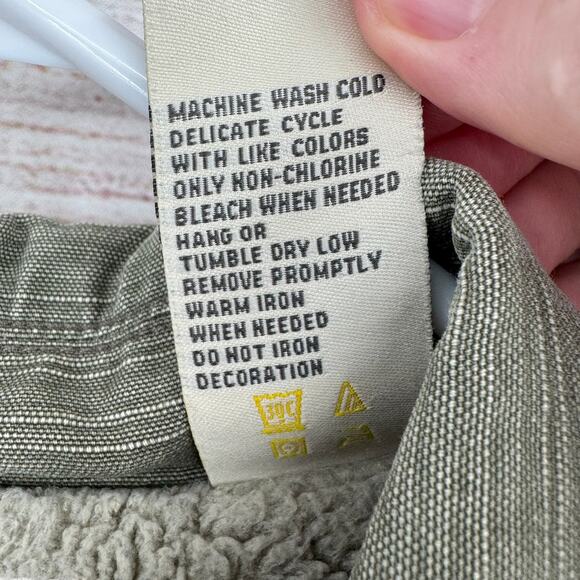 Vintage 90s QuikSilver Sherpa Lined Jacket Shacket Mens XL Green Military Chore - Picture 10 of 13